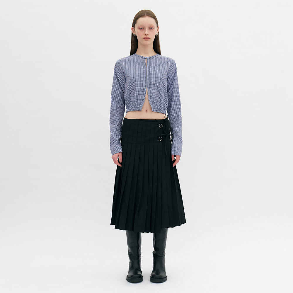 Pierced Pleated Skirt (Black)