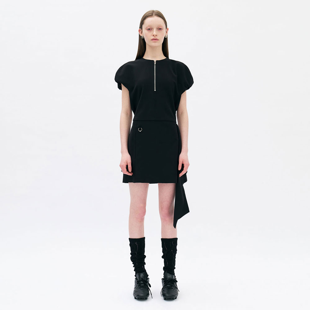 Puff Sleeve Mini Dress (Black)