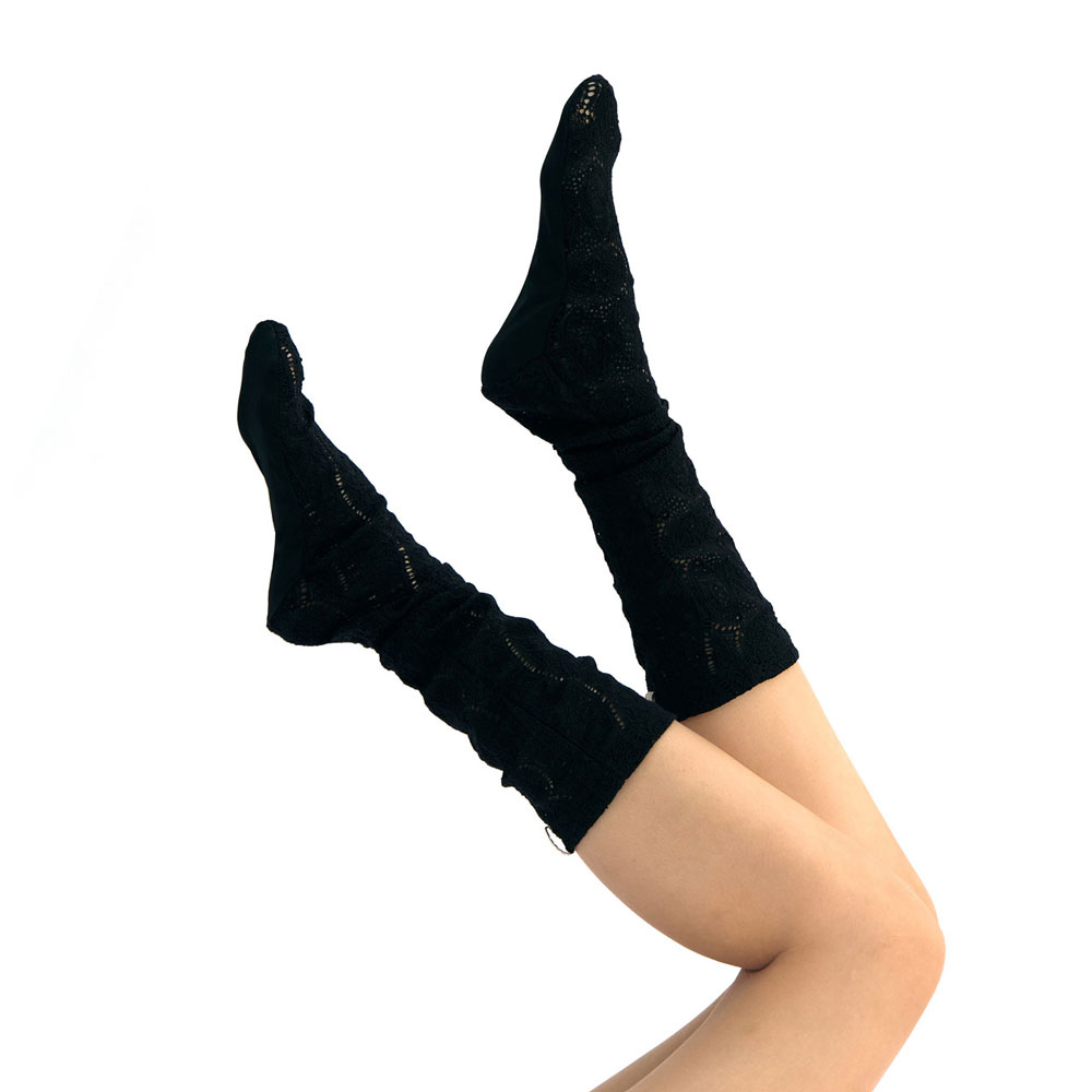 Lace Ankle Tights (Black)