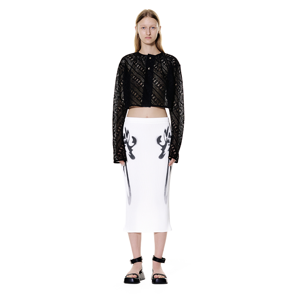 Baroque Pleats Skirt (White)
